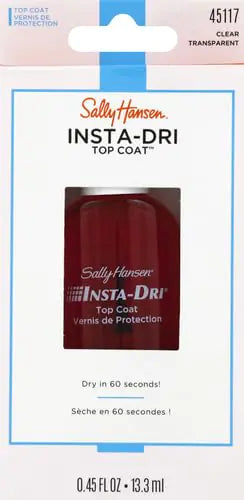 Sally Hansen Insta-Dri®, Clear Top Coat, Quick Dry, Long Lasting, Streak-Free Shine, Clear Nail Polish 0.45 Fl Oz (Pack of 1)