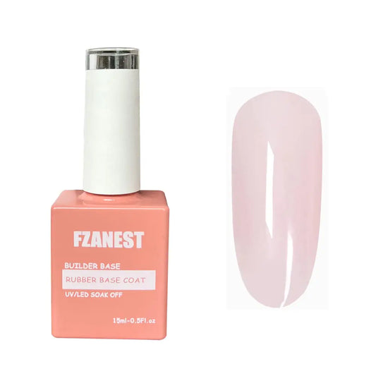 FZANEST Natural Nude Builder Gel For Nails,15ml Builder Base Jelly Color Gel Nail Polish In A Bottle,Rubber Base Coat Gel Polish,Brush On Builder Extension Gel Soak Off French Manicure Cover Nude