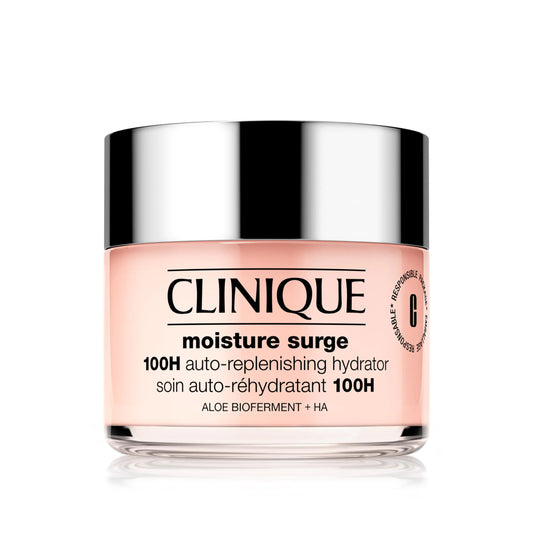 Clinique Moisture Surge 100H Auto-Replenishing Hydrator Oil Free Face Moisturizer With Hyaluronic Acid For All Skin Types | Hydrating + Moisturizing, 4.2 fl. oz. 4.2 Fl Oz (Pack of 1)