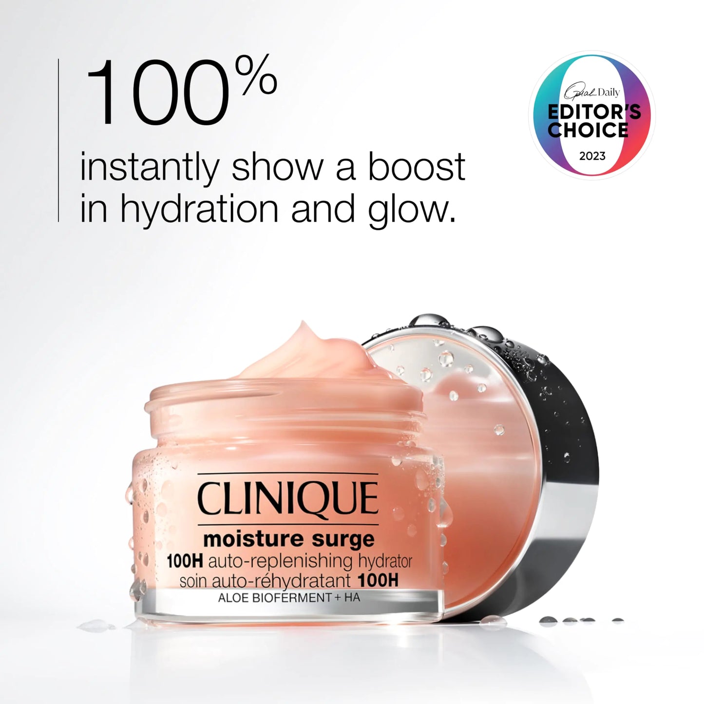 Clinique Moisture Surge 100H Auto-Replenishing Hydrator Oil Free Face Moisturizer With Hyaluronic Acid For All Skin Types | Hydrating + Moisturizing, 4.2 fl. oz. 4.2 Fl Oz (Pack of 1)